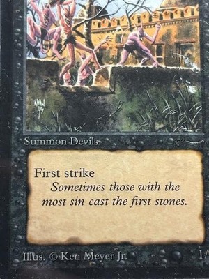 MTG Stone-Throwing Devils (Dark) Arabian Nights Regular Common for