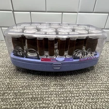 Clairol Kindness 24 Velvet Flocked Hot Rollers Curlers Complete W Clips Tested