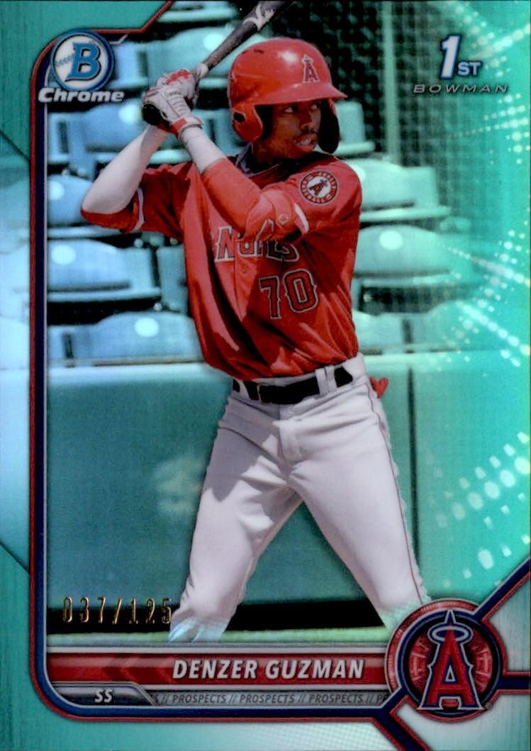 2022 Bowman #BCP-138 Denzer Guzman Chrome Prospects Aqua Refractors #/125
