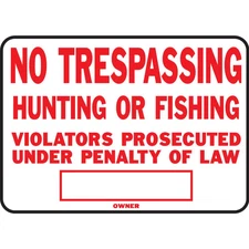 Hy-Ko™ Legal No Trespassing Sign 9.25" x 14" (12 pcs.)