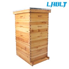 LABLT 4 Layer 10 Frame Bee Hive Box Include Frames and Beeswax Coated Foundation