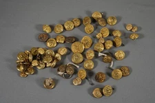 VtgLot of Metal Military Buttons - Brass  Waterbury Jacob Reeds Superior & More
