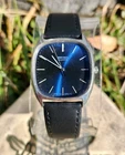 Vtg 1976 Seiko 4100-5069 RARE Blue Dial Cushion 32mm Men's Quartz Watch NICE!!!