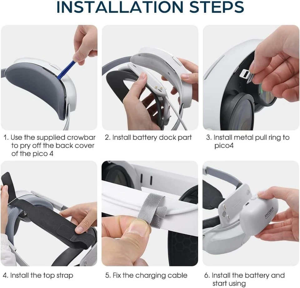 KKCOBVR P4 Ladestation für Pico4 VR mit 10000 mAh Akku und Kurzschlussschutz, 4 - Bild 3 von 4