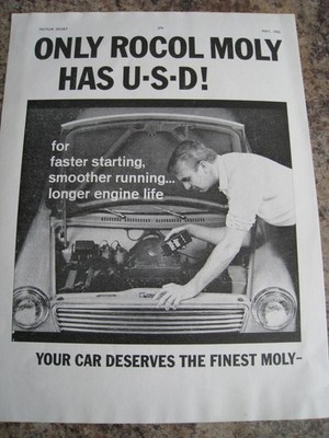NUR ROCOL MOLY HAT USD SCHNELLER STARTEN REIBUNGSLOSER LÄUFT 1965 WERBEDATEI 59
