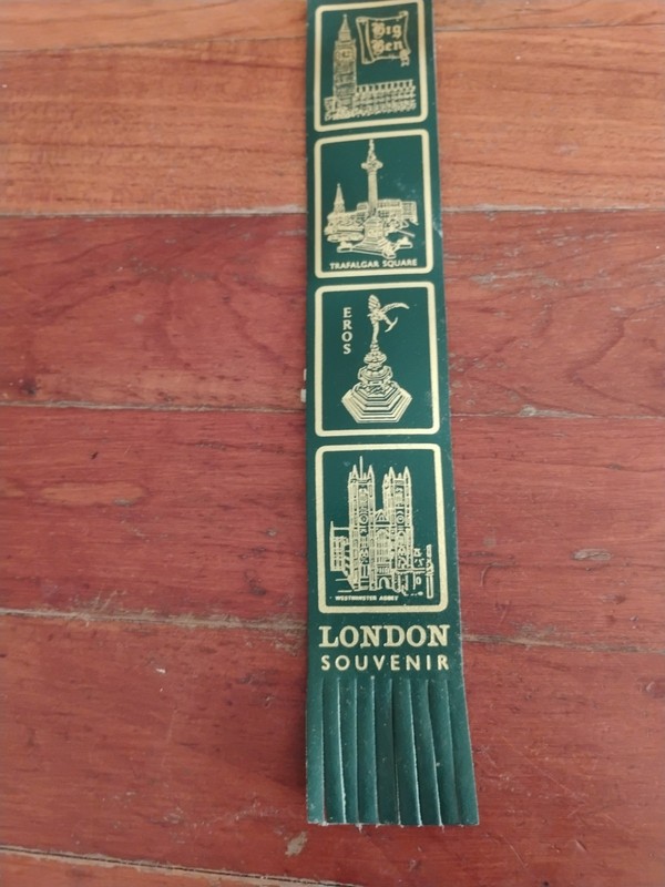 London England Bookmark LEATHER Trafalgar Square Souvenir Worth Point Big Ben 