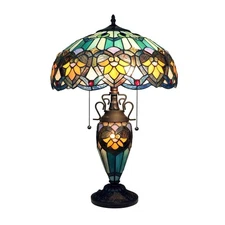 Chloe Lighting Tiffany-style 3-Light Victorian Double Lit Table Lamp 16" Shade