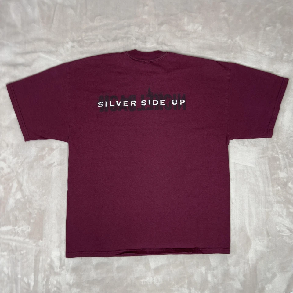 Vintage Nickelback Silver Side Up 2002 Band T-Shirt XL Blue Grape Maroon - Image 3 of 4