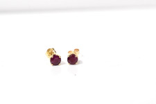 14K Yellow Gold Ruby Stud Earrings