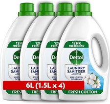 Image of Dettol Laundry Sanitiser, Antibacterial, Fresh Cotton, 6L