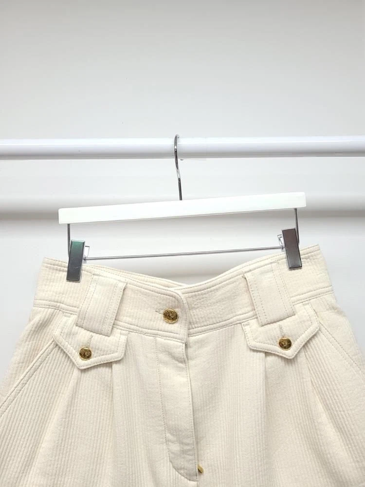 Louis Vuitton Beige Goldene Cord Safari Shorts 36 48189692 [U]