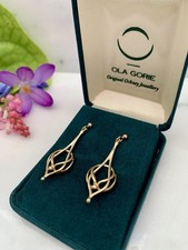 Ola Gorie 9ct Gold Art Nouveau Earrings