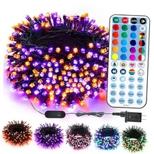 Brizled Color Changing Halloween Lights, 66ft 200 LED RGB 200 LED - Remote