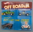 Vintage Hot Wheels 1985 - OFF ROAD 4x4 - Special Pack of 4 BW Malaysia Unpunched
