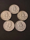 Lot (5) Franklin Half Dollar Coins