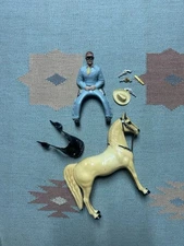Vintage 1950's Hartland Plastics 9" Lone Ranger Chaps Horse Guns Hat Complete