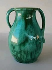 WELLER NILE ARTS & CRAFTS ART POTTERY TWIST HANDLE 9" VASE