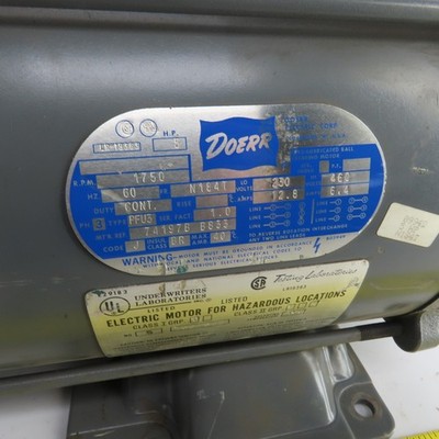 Doerr LR-19363 5HP Hazardous Loc Electric Motor 1750RPM 230/460V