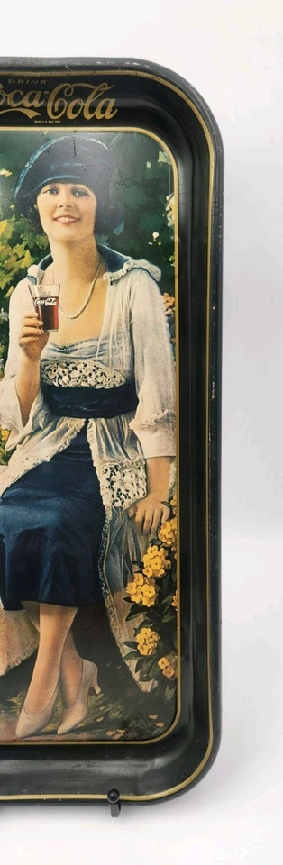 Vintage Coca Cola Tray 1973 Flapper Girl 1921 Ad Metal Serving Platter - Image 4 of 4