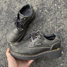 Vintage 90s chunky Dr. Martens black leather platform shoes made in England