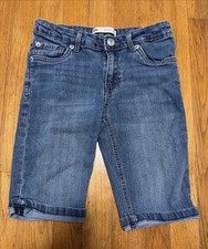 Levis Youth Boys Sz 10R Blue Denim Bermuda Shorts Slim Style