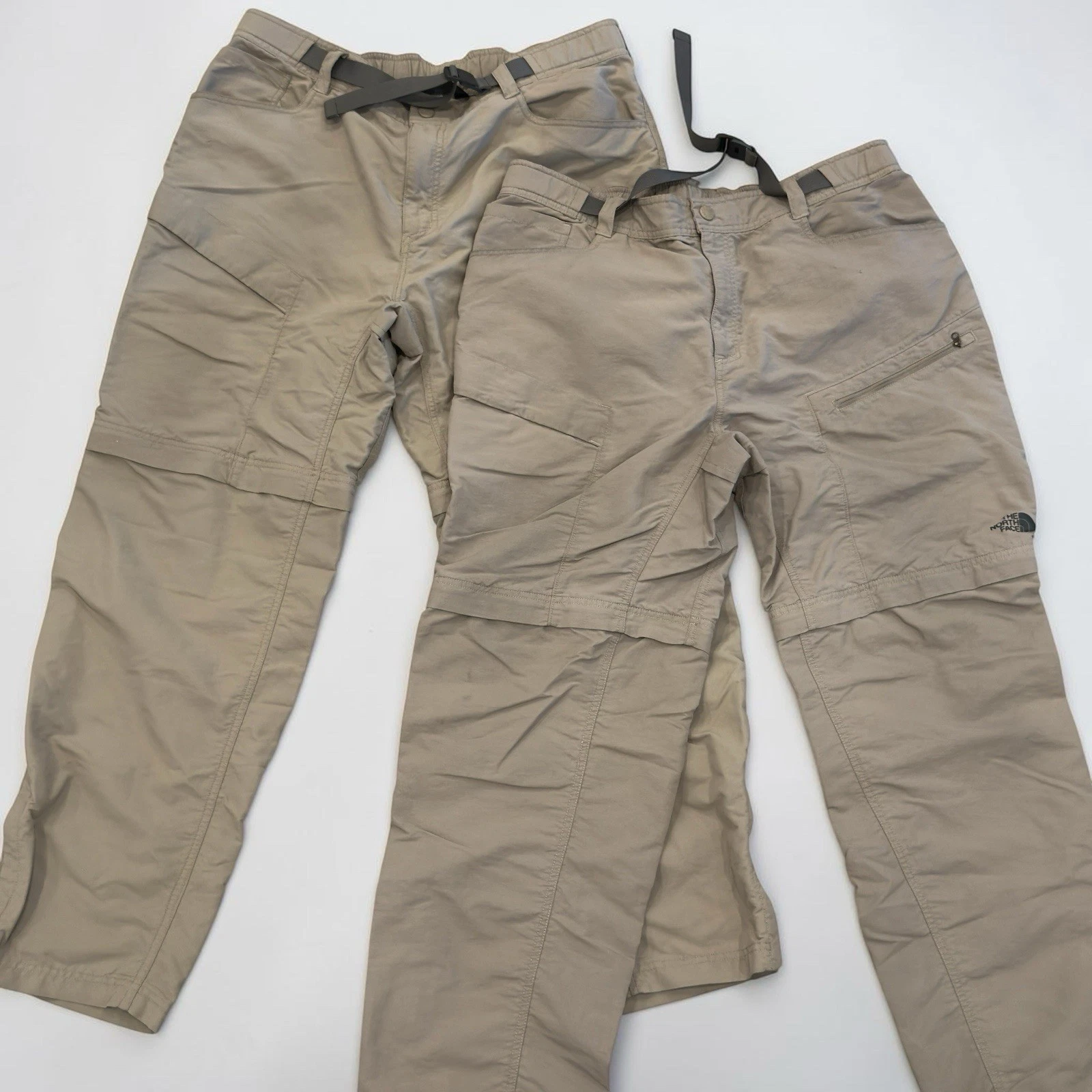 Pair North Face Pants Mens 36x30 Khaki Nylon Paramount Trail Convertible Hiking