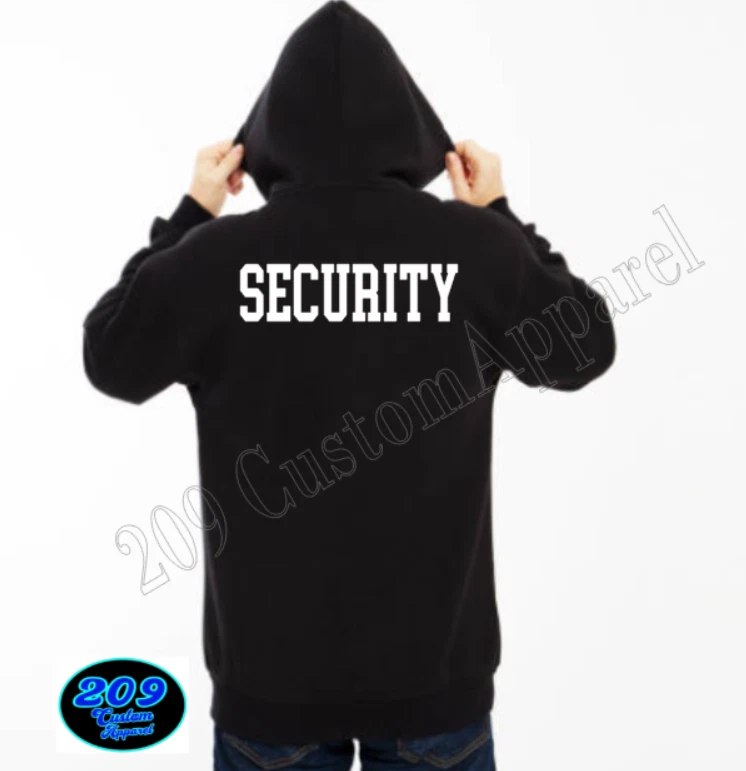 SECURITY Fleece Hoodie Hi-Vis Safety Colors Cotton Blend HTV Printed USA