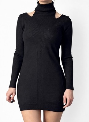 diesel black mini dress Women's Nylon mini dress with tulle insert | Black