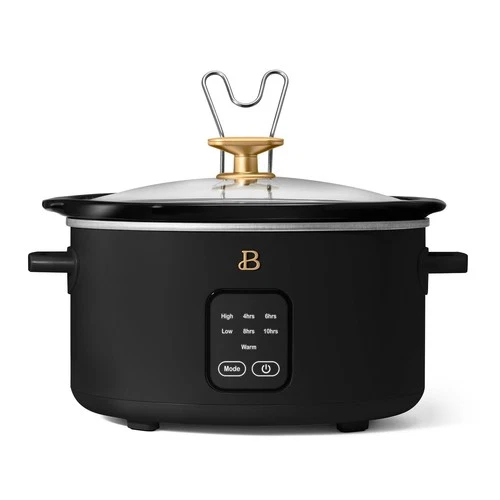 4Qt Slow Cooker with Touch-Activated Display, Black Sesame by Drew Barrymore
