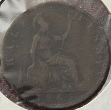 1862 Halfpenny - Victoria British Bronze Coin - Very Nice