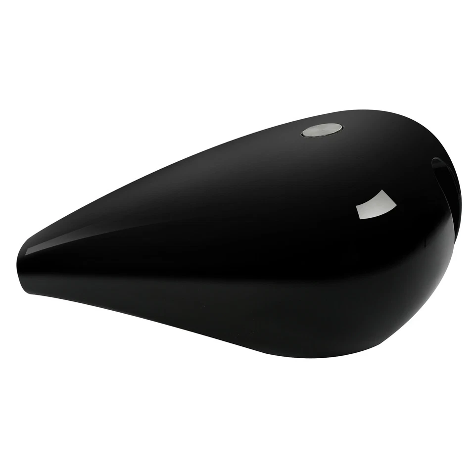 Vivid Black 4,7 gal. Tanque de gasolina de combustible estirado de galón apto para Harley Bobber Chopper Foto 2 de 4