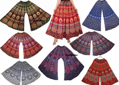 20 Teile Posten Indische Baumwolle Palazzohosen Mandala Bedruckt Damen Palazz...