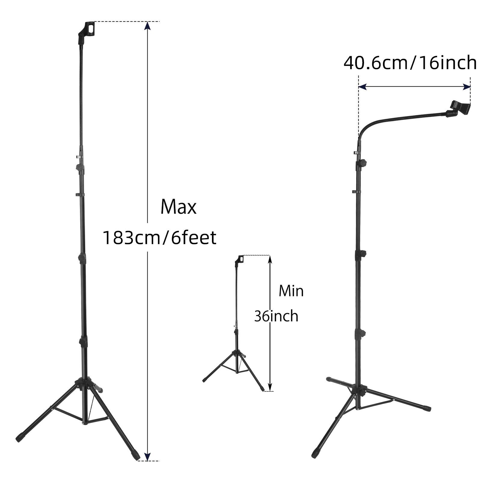 Mic Stand Boom Microphone Stands Tripod Gooseneck mic arm stand Height