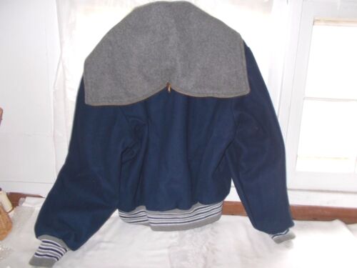 New School Team Varsity Letter Sports Jacket Coat Blue Gray Sz XXL - Picture 2 of 2