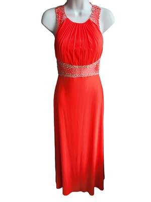 Morgan & Co Glam Coral Rhinestone Prom Dress Size S? | eBay