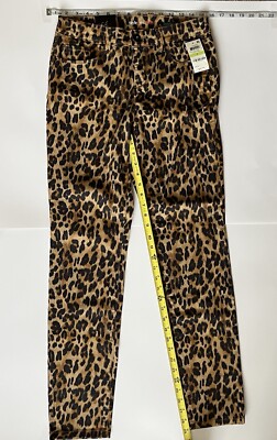 New Style & Co Sz 4 Curvy  Fit Mid Rise Tummy Control Animal Print Skinny Pants