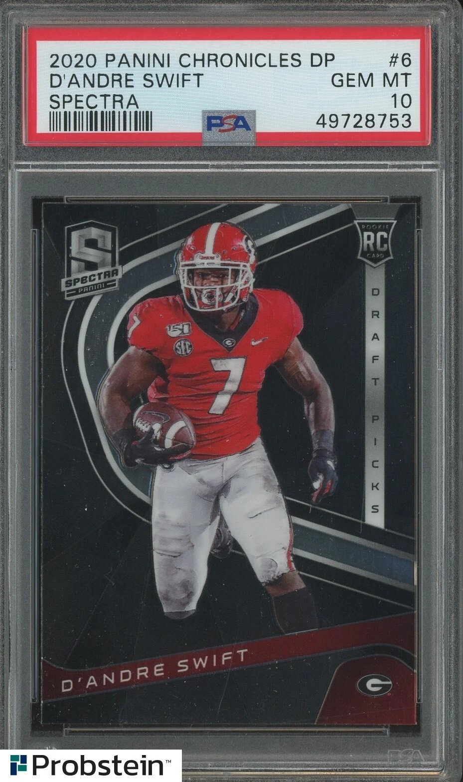 D'Andre Swift Panini Chronicles Draft Picks Spectra #6 Base