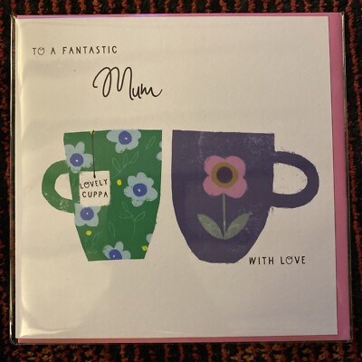 Cinnamon Aitch Mother s Day Card ~ TO A FANTASTIC Mum WITH LOVE ~ 13.5 x 13.5cm
