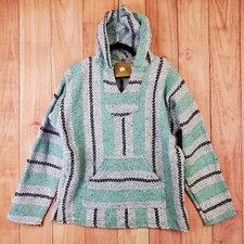 Baja Joe Hoodie Unisex Drug Rug Sweatshirt Sz S Multi Terra Cotta Poncho NEW