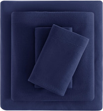 Plush Micro Fleece Queen Bed Sheet Set - Soft Fuzzy Polar Fleece Velour Velvet S