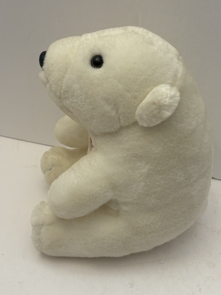 Vintage 1995 Coca-Cola Brand Polar Bear Plush Stuffed Animal Coke