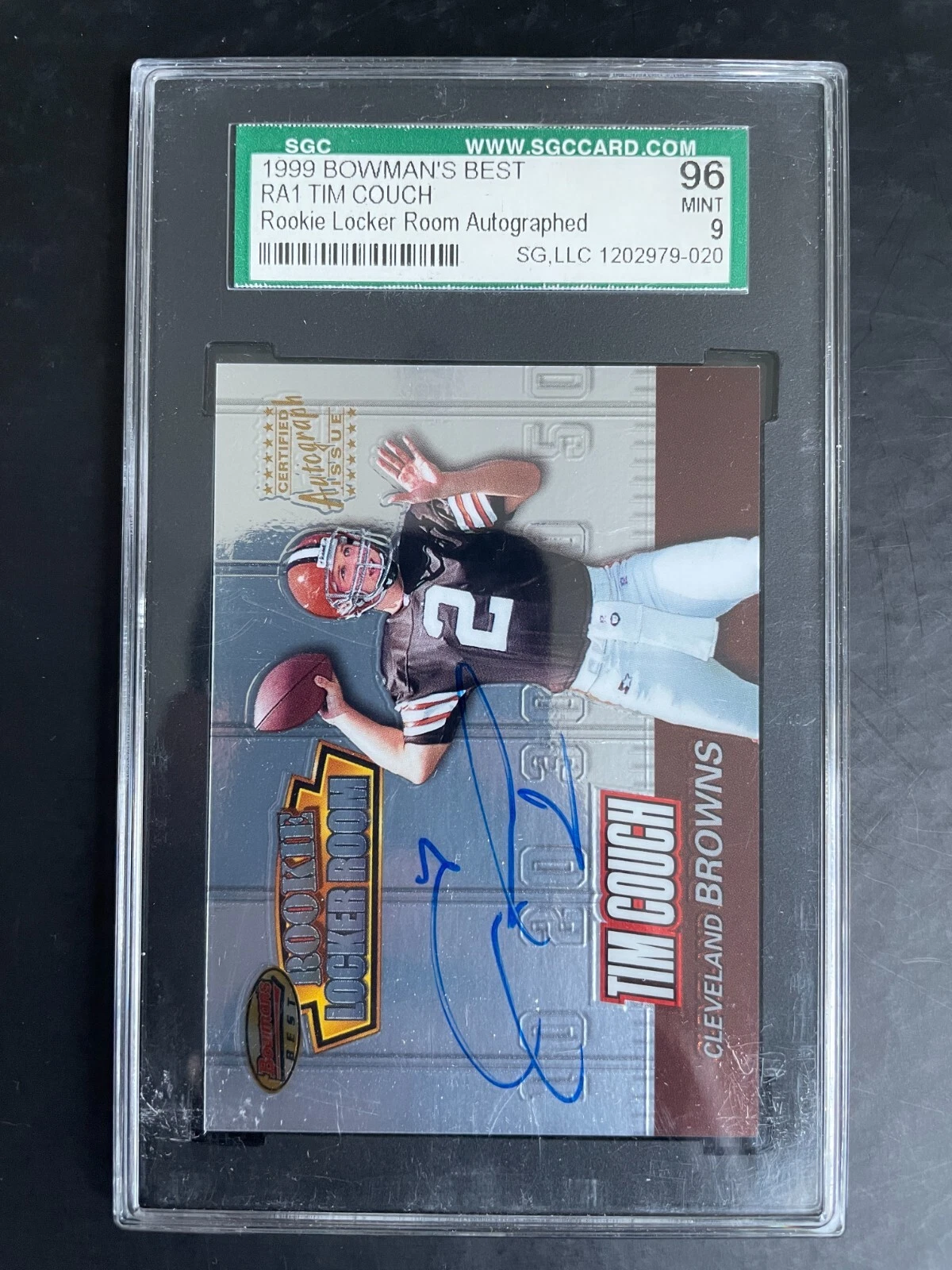 Tim Couch Bowman's Best Rookie Locker Room Autograph #RA1 Rke.Locker RM.Autographs