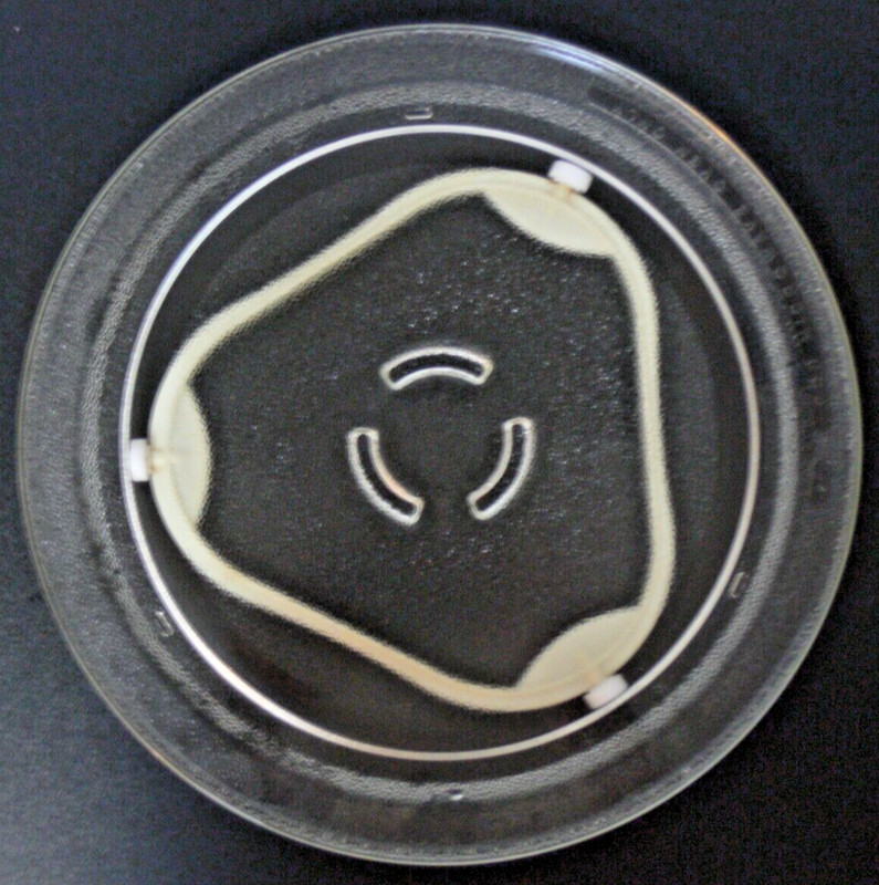 12" Amana Microwave Glass Turntable Plate/Tray # 4393799 W/ Roller Wheel!