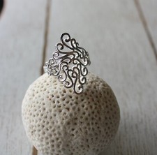 Stunning Sterling Silver Filigree Ring Size 9