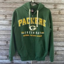 NFL Green Bay Packers Men's Full-Zip Long-Sleeved Hooded Sweatshirt Size S