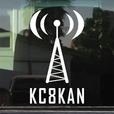 Ham Amateur Radio Call Sign Custom Vinyl Sticker Decal Modern Style Car Laptop