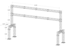 16.8 ft. High x 28.2 ft. Total Width Arch Truss Aluminum 12"x12" Trussing