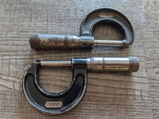 2 Vtg THE L.S. STARRETT CO. No. 436 1" Micrometer Machinist Tools Made in USA