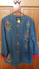 Bob Mackie Womans 3/4 Jean Jacket Size Medium
