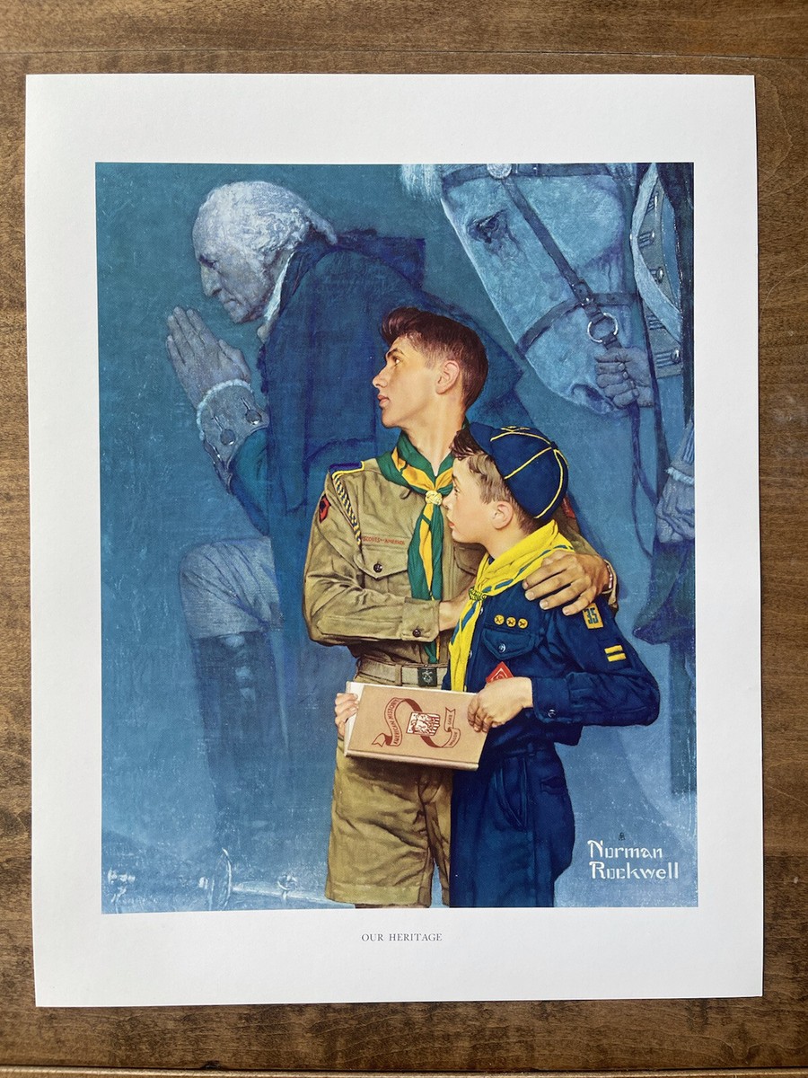 【洋書】Norman Rockwell Vtg Norman Rockwell Knuckles Down Art Lithograph Canvas